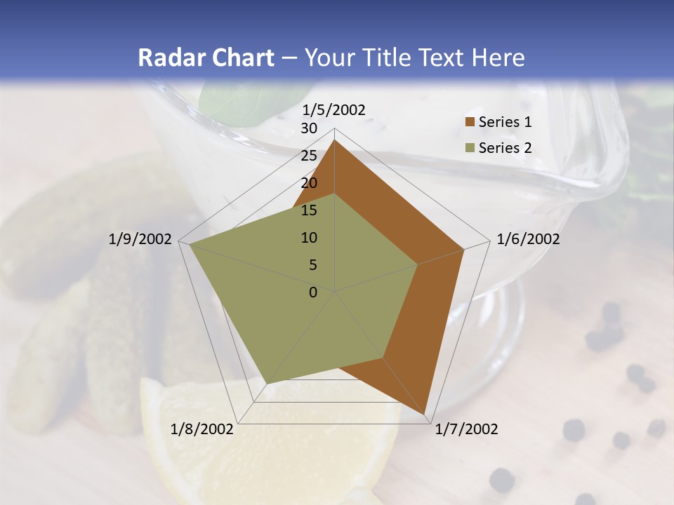 A Bowl Of Yogurt With Lemon Slices On A Cutting Board PowerPoint Template