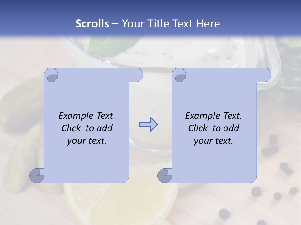 A Bowl Of Yogurt With Lemon Slices On A Cutting Board PowerPoint Template