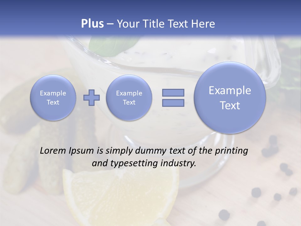 A Bowl Of Yogurt With Lemon Slices On A Cutting Board PowerPoint Template