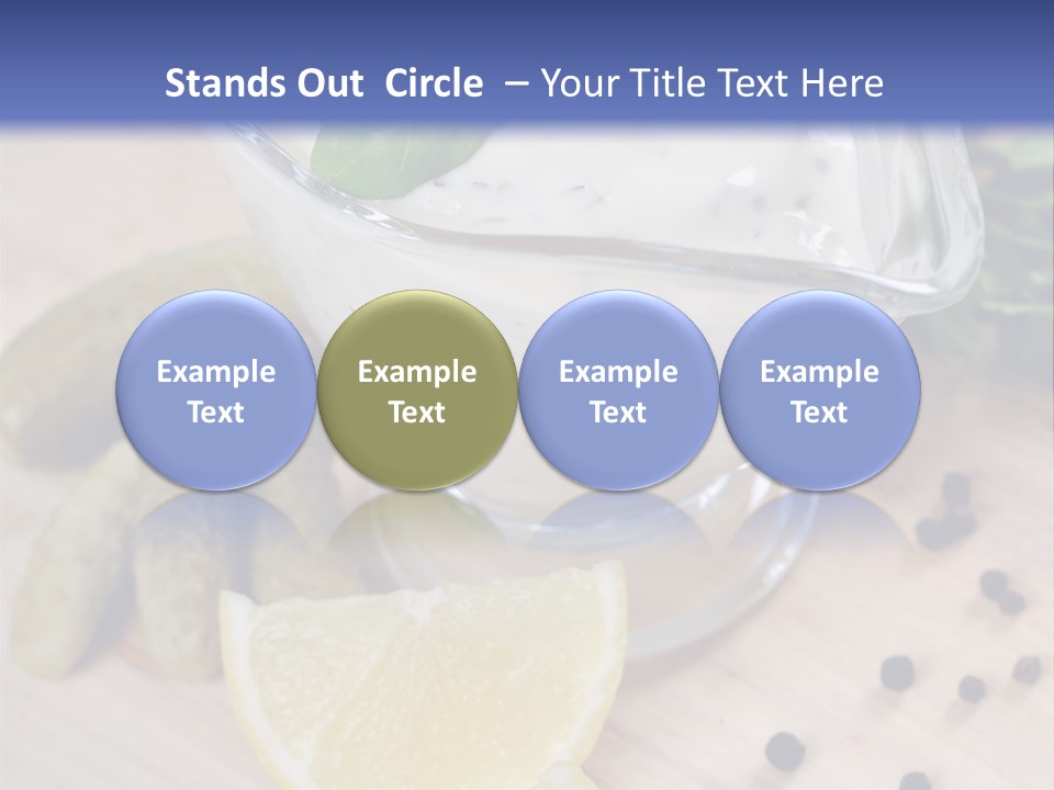A Bowl Of Yogurt With Lemon Slices On A Cutting Board PowerPoint Template
