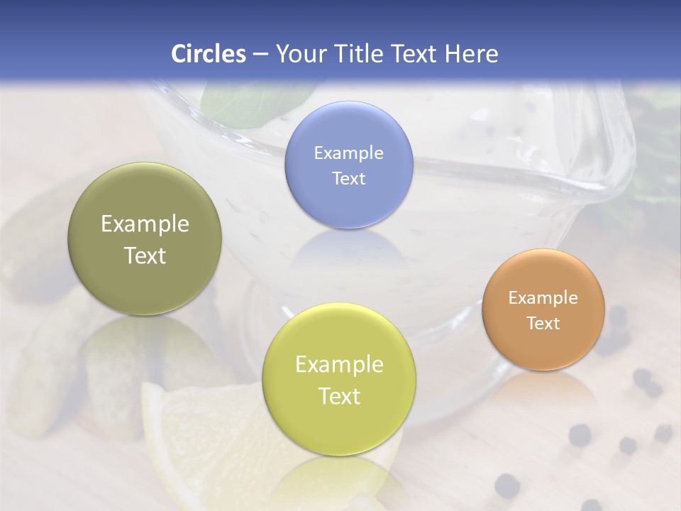 A Bowl Of Yogurt With Lemon Slices On A Cutting Board PowerPoint Template