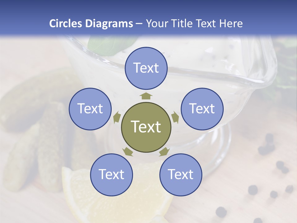 A Bowl Of Yogurt With Lemon Slices On A Cutting Board PowerPoint Template