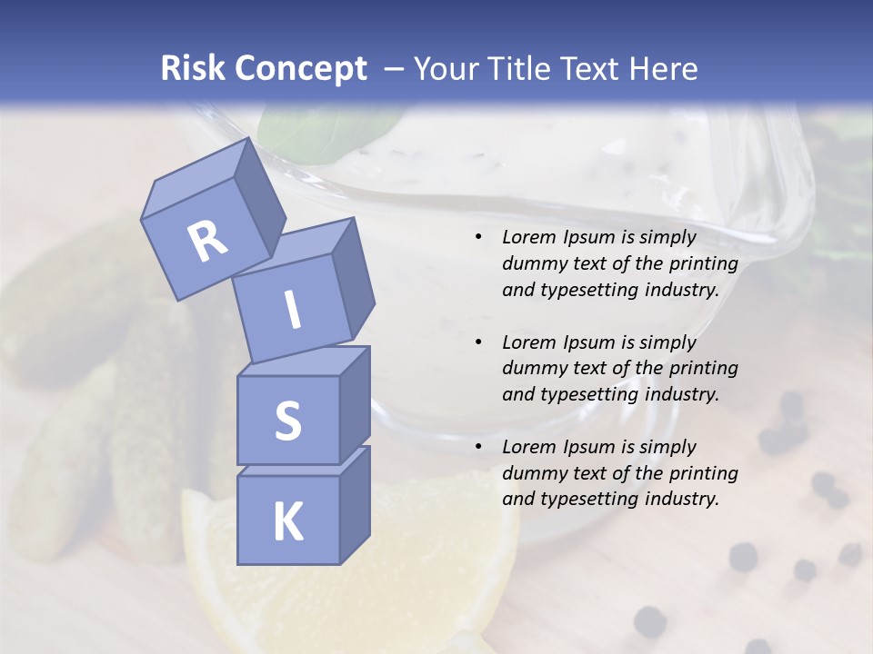 A Bowl Of Yogurt With Lemon Slices On A Cutting Board PowerPoint Template