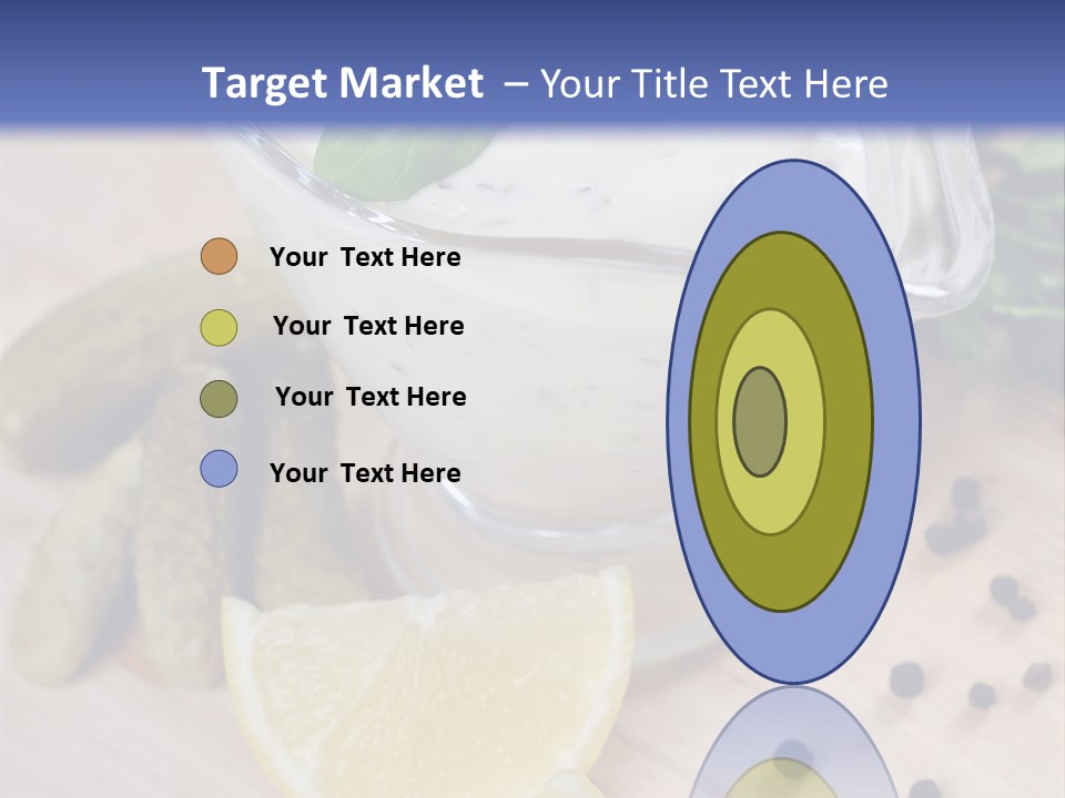 A Bowl Of Yogurt With Lemon Slices On A Cutting Board PowerPoint Template
