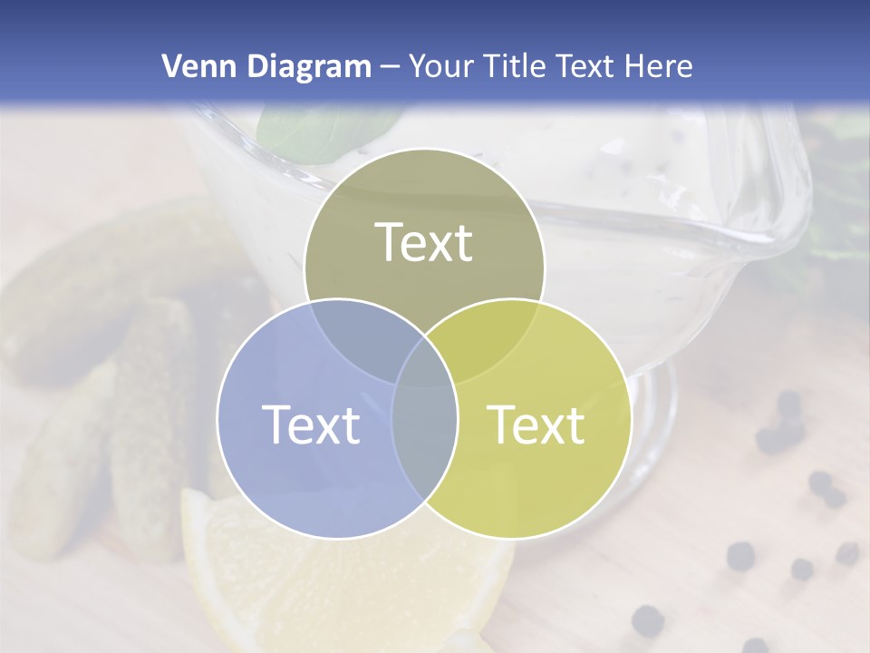 A Bowl Of Yogurt With Lemon Slices On A Cutting Board PowerPoint Template