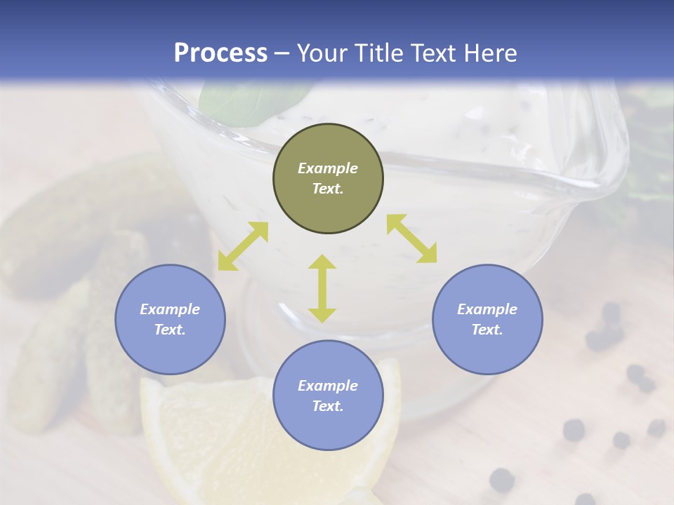 A Bowl Of Yogurt With Lemon Slices On A Cutting Board PowerPoint Template
