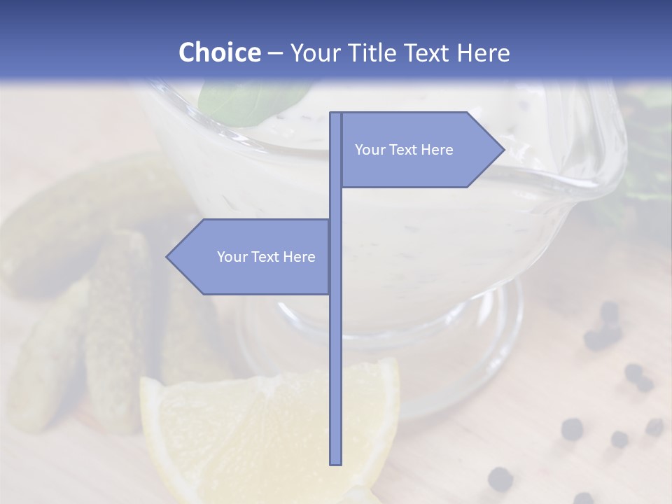 A Bowl Of Yogurt With Lemon Slices On A Cutting Board PowerPoint Template