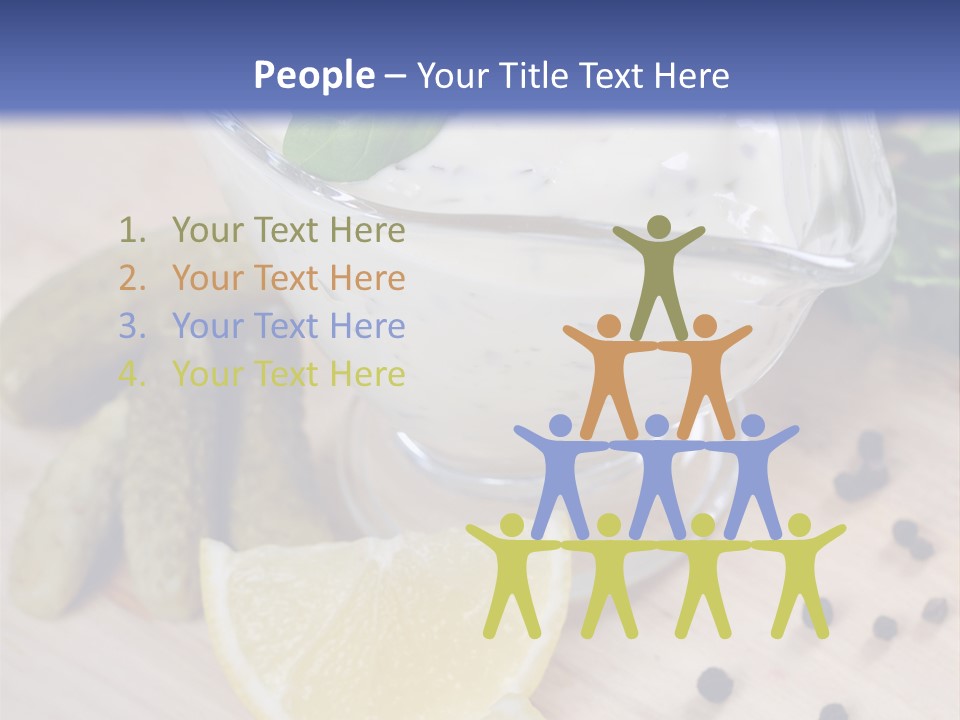 A Bowl Of Yogurt With Lemon Slices On A Cutting Board PowerPoint Template