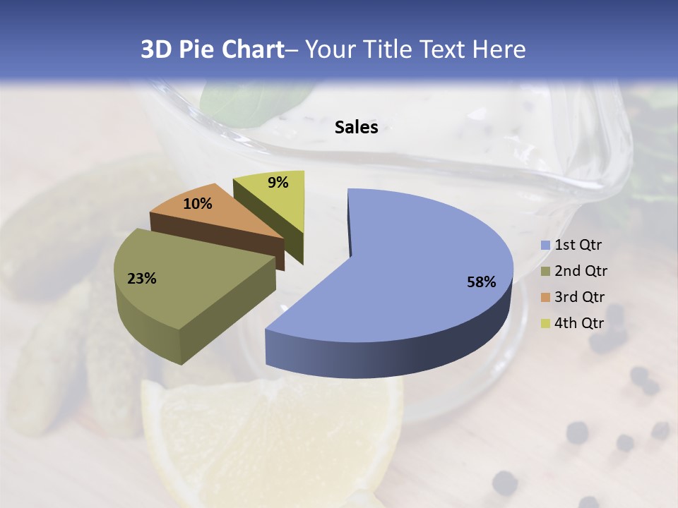 A Bowl Of Yogurt With Lemon Slices On A Cutting Board PowerPoint Template
