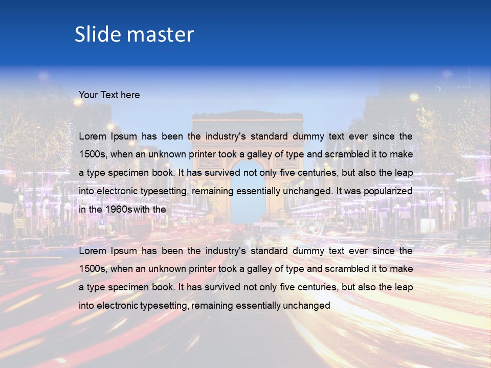 A Picture Of The Arc Of Triumph In Paris PowerPoint Template