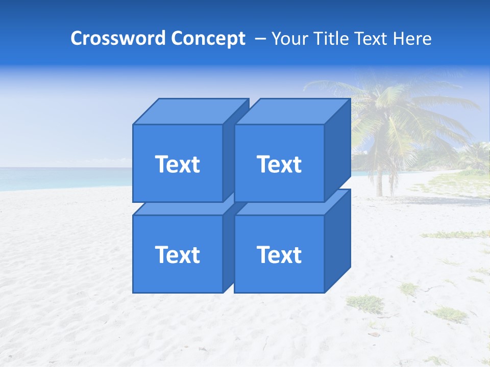 A Palm Tree On A Beach With Blue Water In The Background PowerPoint Template