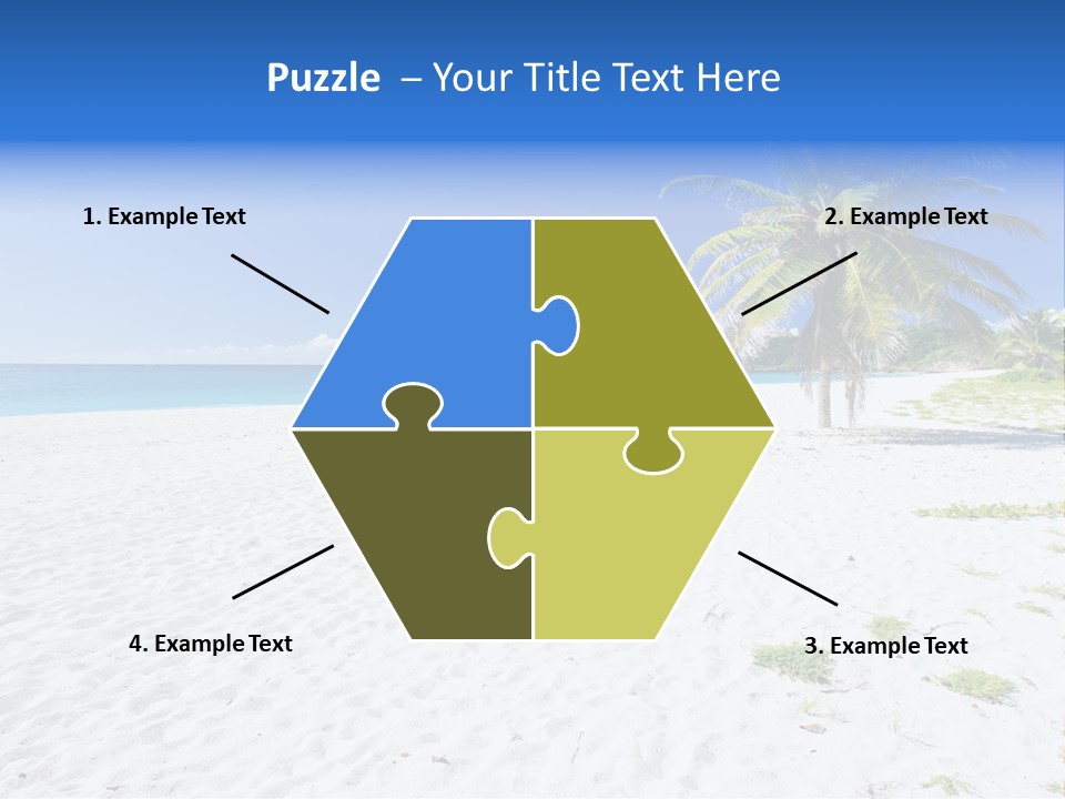 A Palm Tree On A Beach With Blue Water In The Background PowerPoint Template