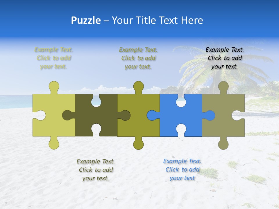 A Palm Tree On A Beach With Blue Water In The Background PowerPoint Template