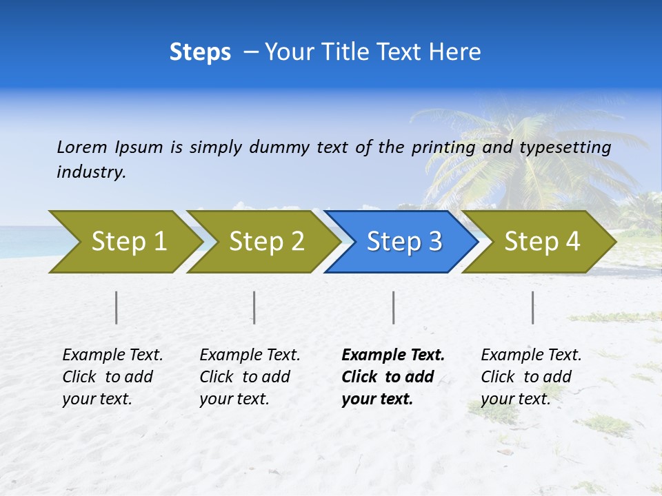 A Palm Tree On A Beach With Blue Water In The Background PowerPoint Template