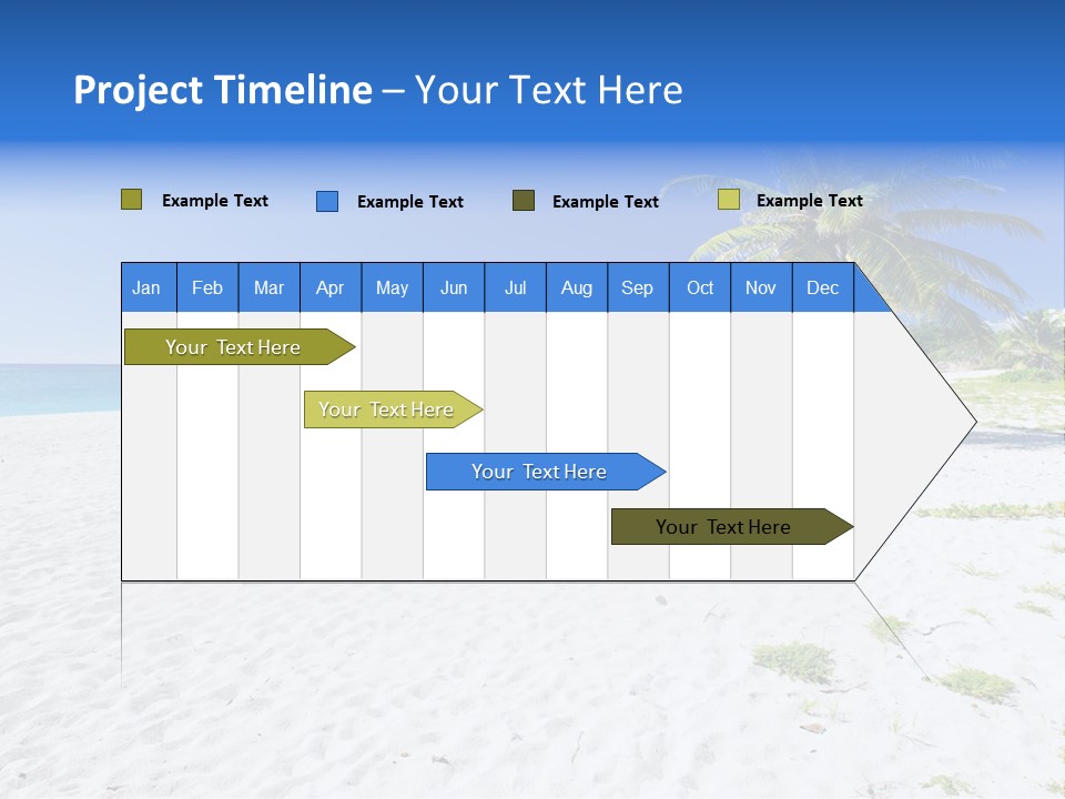 A Palm Tree On A Beach With Blue Water In The Background PowerPoint Template