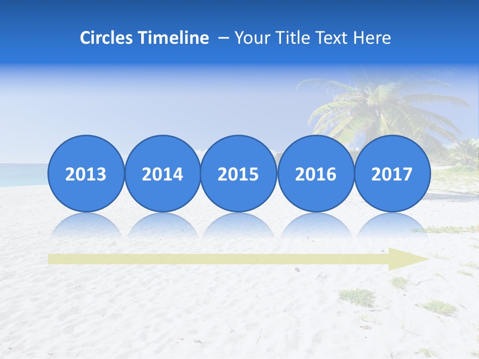 A Palm Tree On A Beach With Blue Water In The Background PowerPoint Template