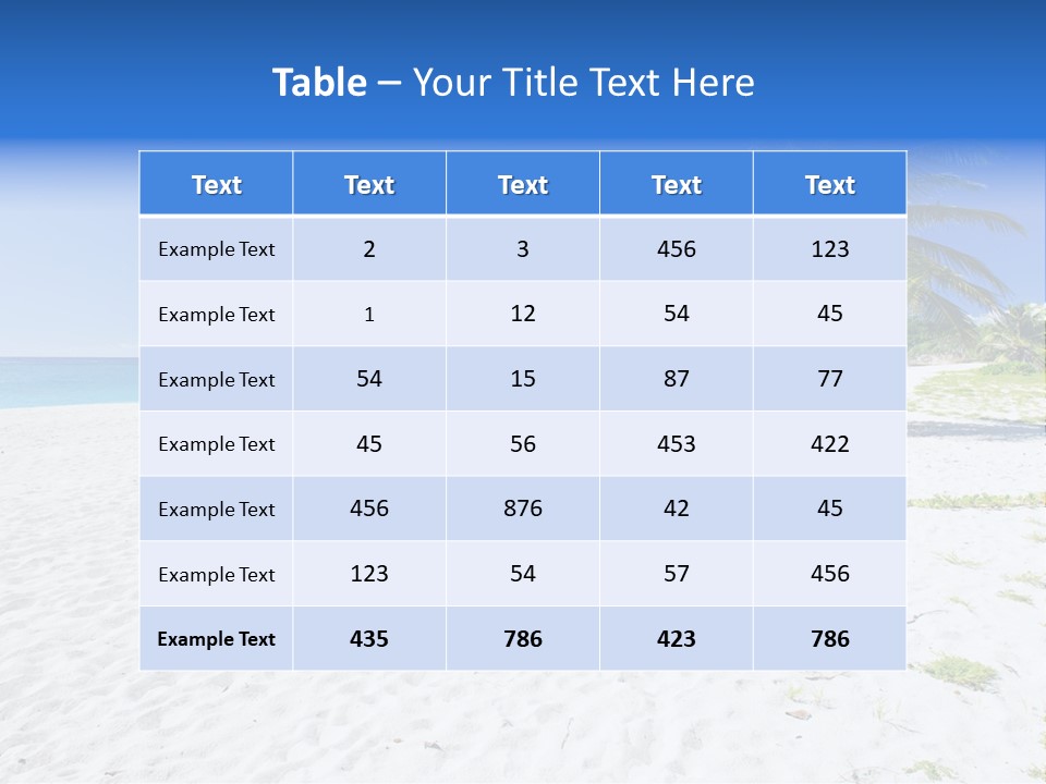 A Palm Tree On A Beach With Blue Water In The Background PowerPoint Template