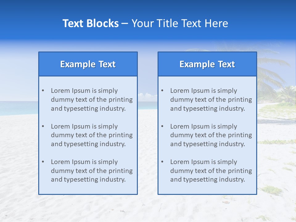 A Palm Tree On A Beach With Blue Water In The Background PowerPoint Template