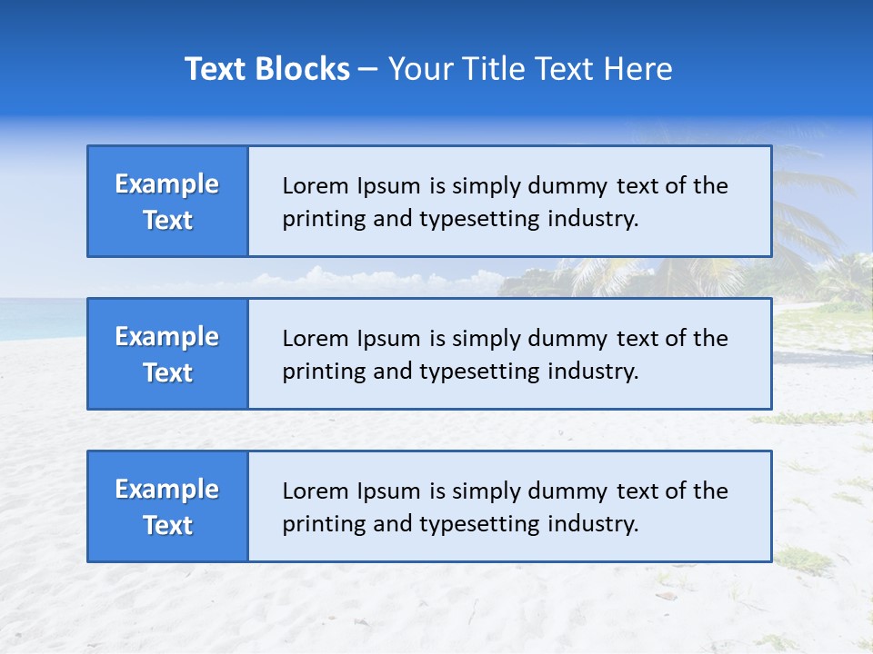 A Palm Tree On A Beach With Blue Water In The Background PowerPoint Template