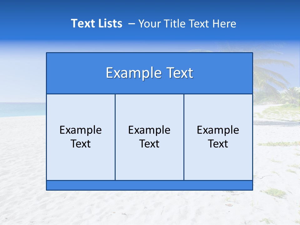 A Palm Tree On A Beach With Blue Water In The Background PowerPoint Template