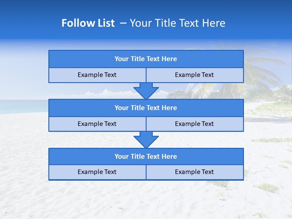 A Palm Tree On A Beach With Blue Water In The Background PowerPoint Template