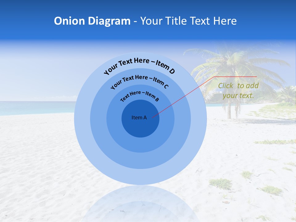 A Palm Tree On A Beach With Blue Water In The Background PowerPoint Template