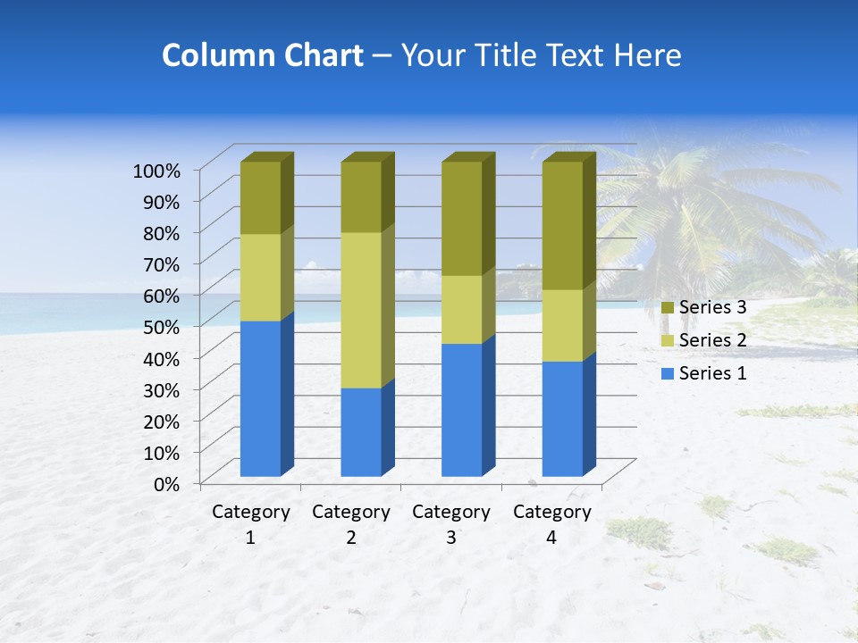 A Palm Tree On A Beach With Blue Water In The Background PowerPoint Template