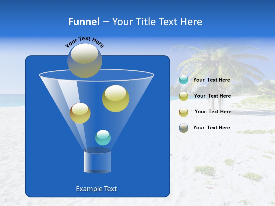 A Palm Tree On A Beach With Blue Water In The Background PowerPoint Template