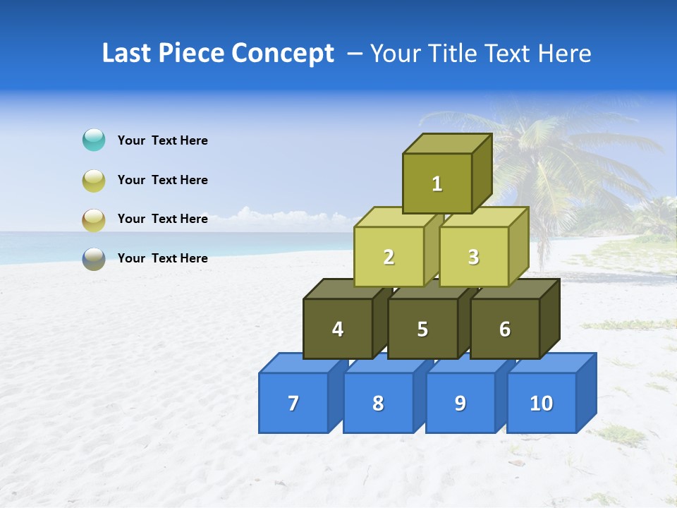 A Palm Tree On A Beach With Blue Water In The Background PowerPoint Template