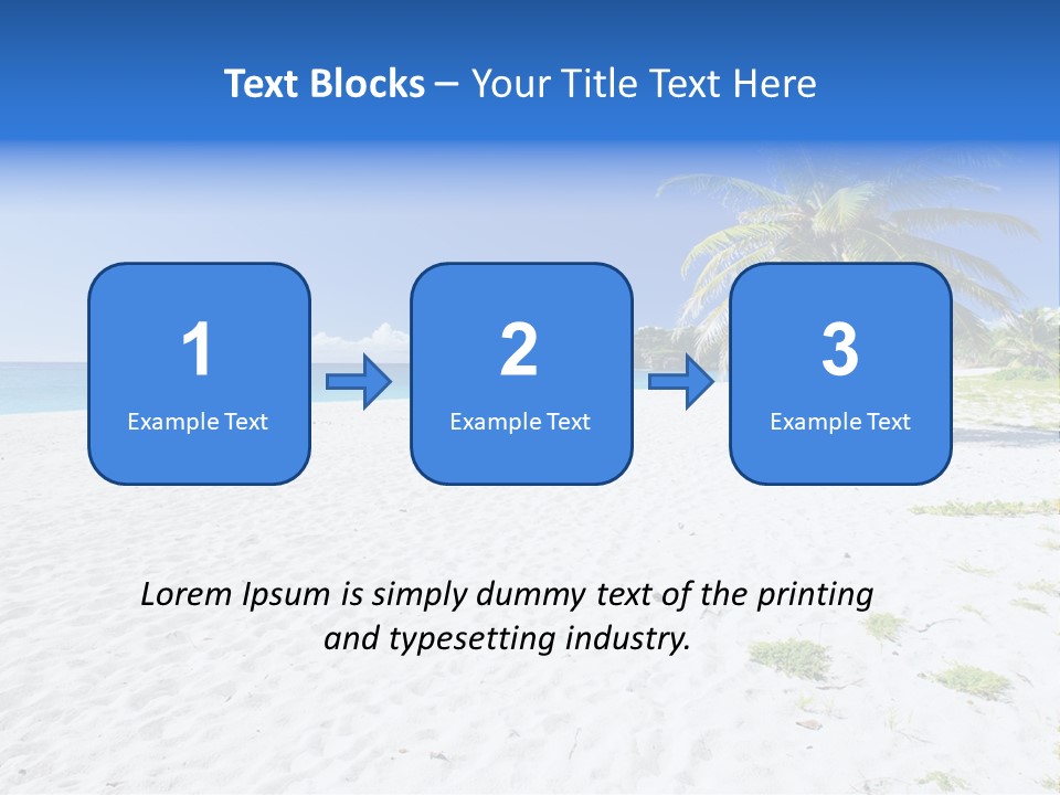 A Palm Tree On A Beach With Blue Water In The Background PowerPoint Template