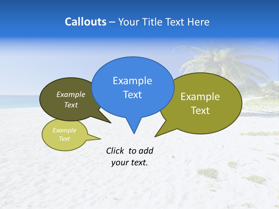 A Palm Tree On A Beach With Blue Water In The Background PowerPoint Template