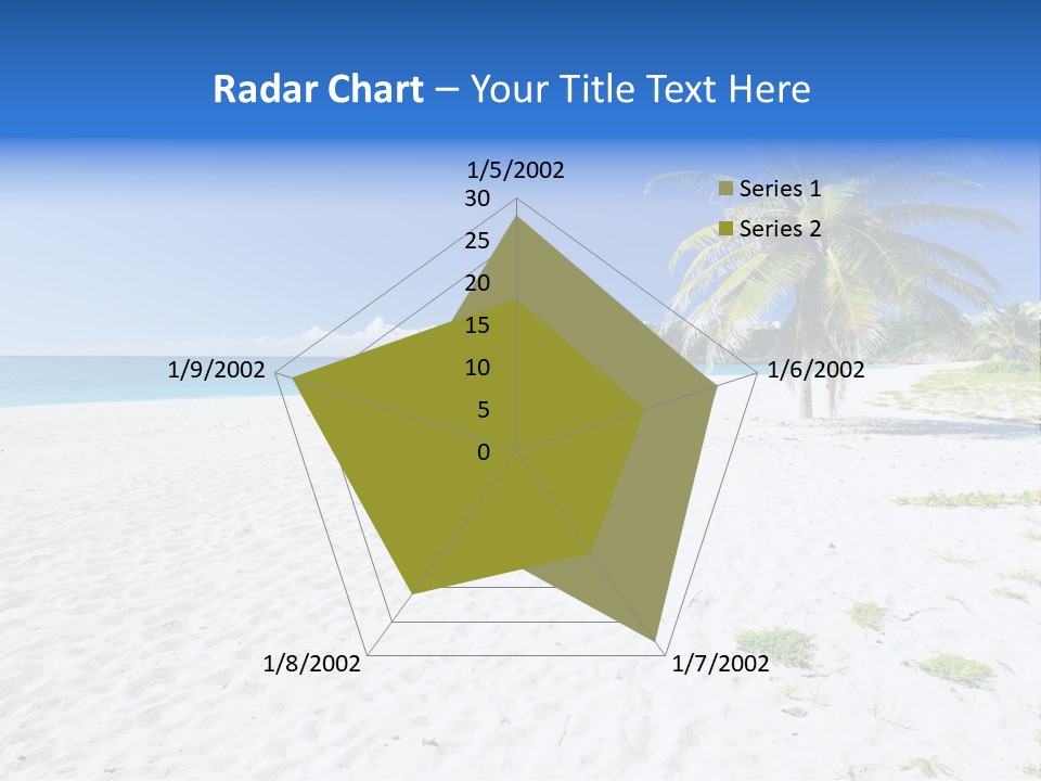 A Palm Tree On A Beach With Blue Water In The Background PowerPoint Template