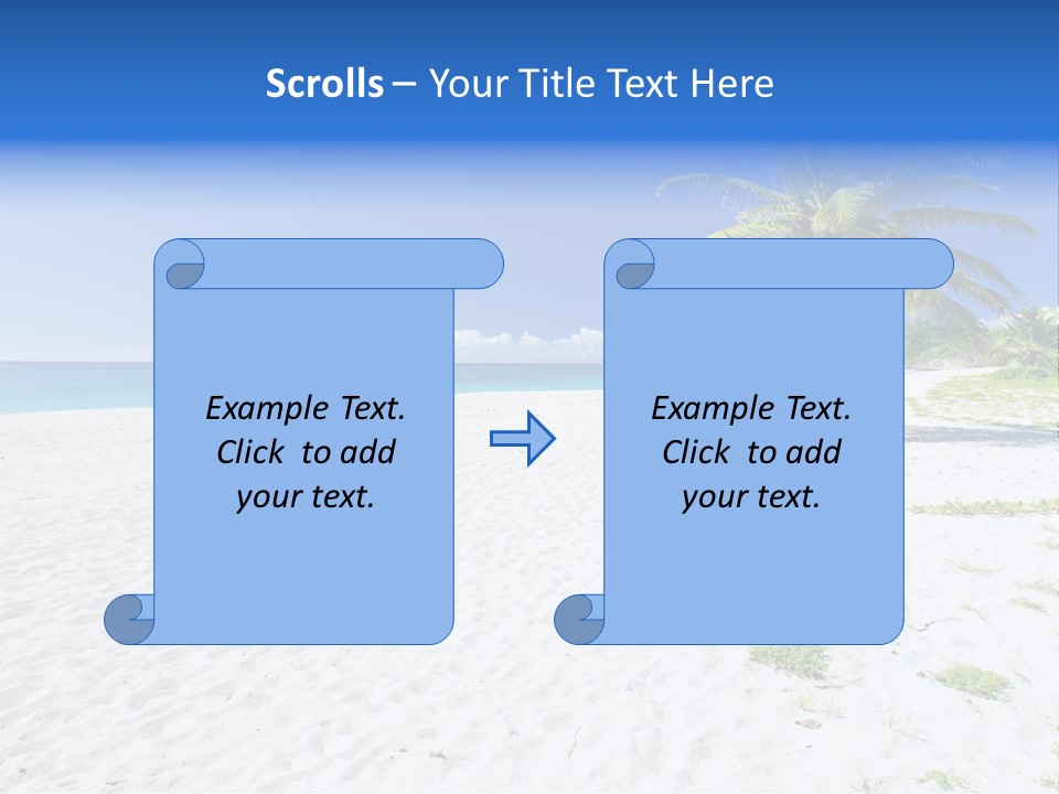 A Palm Tree On A Beach With Blue Water In The Background PowerPoint Template