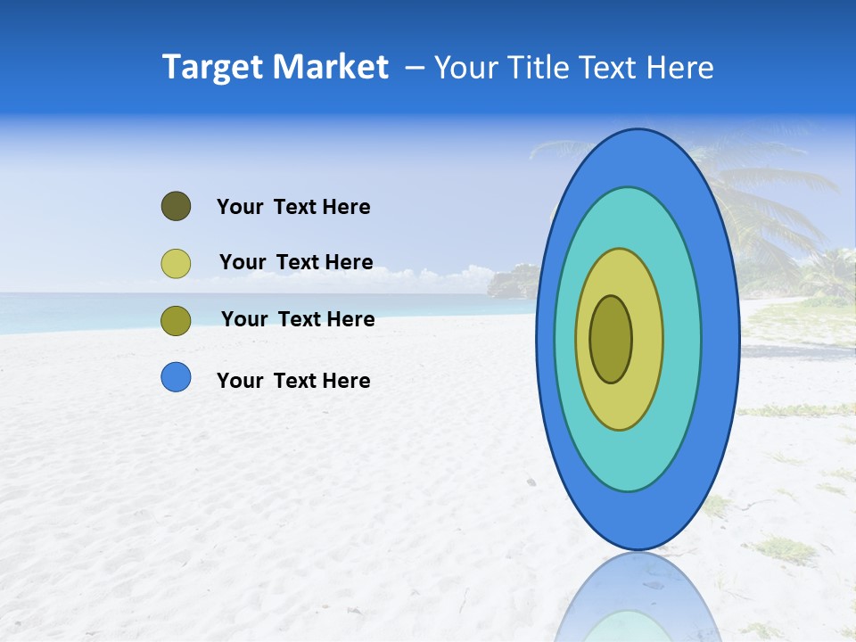 A Palm Tree On A Beach With Blue Water In The Background PowerPoint Template