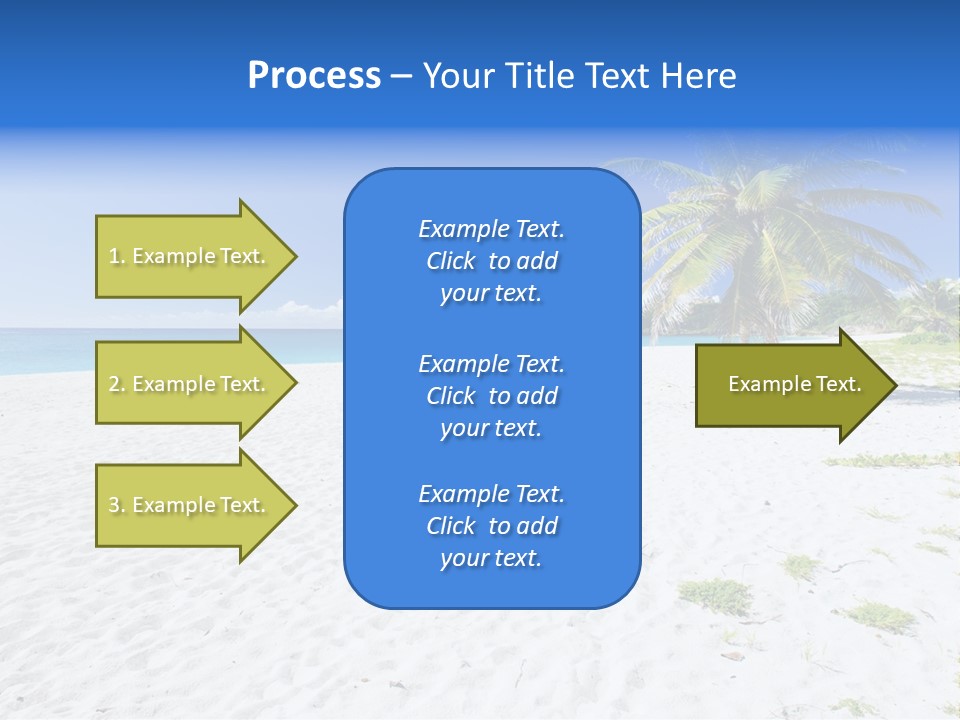 A Palm Tree On A Beach With Blue Water In The Background PowerPoint Template