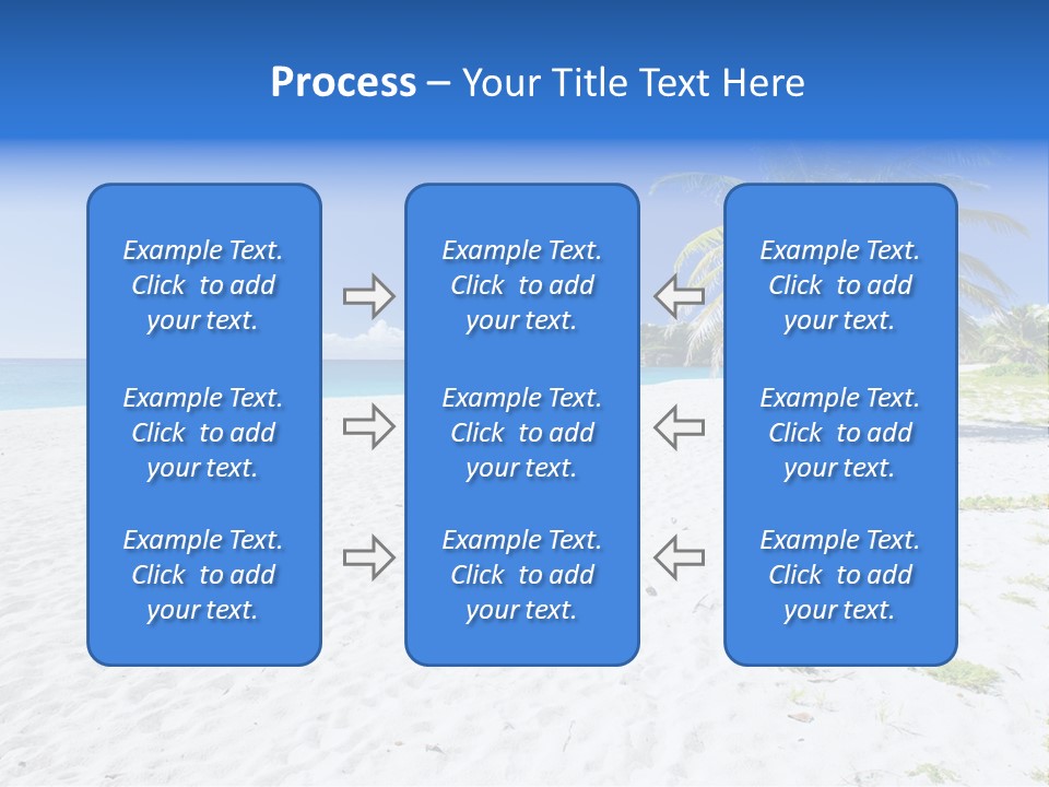 A Palm Tree On A Beach With Blue Water In The Background PowerPoint Template