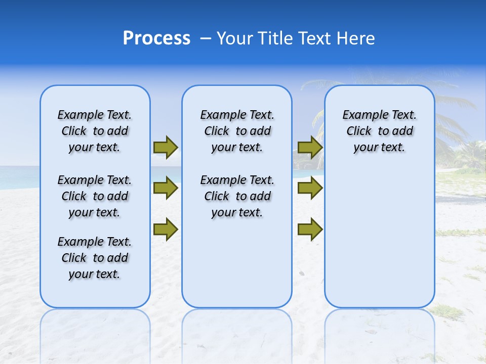 A Palm Tree On A Beach With Blue Water In The Background PowerPoint Template