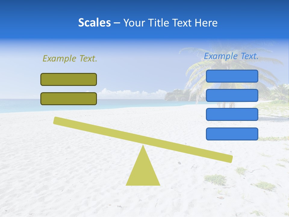 A Palm Tree On A Beach With Blue Water In The Background PowerPoint Template