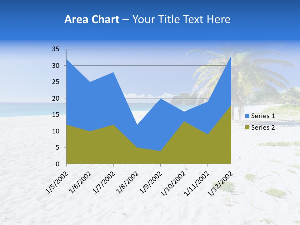 A Palm Tree On A Beach With Blue Water In The Background PowerPoint Template