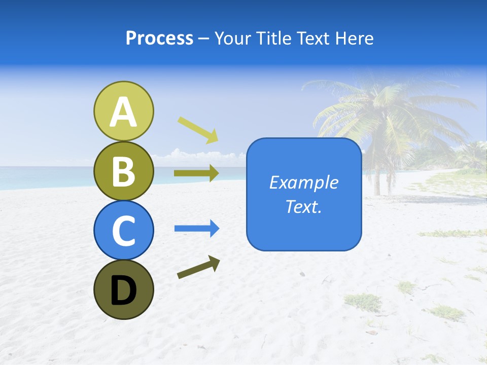 A Palm Tree On A Beach With Blue Water In The Background PowerPoint Template