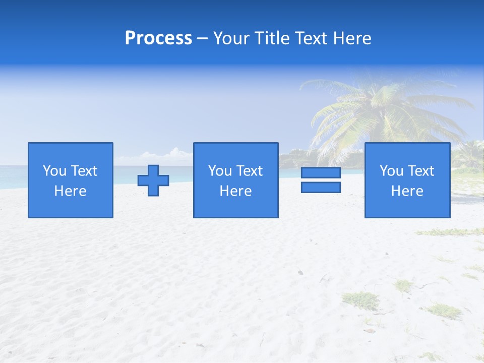 A Palm Tree On A Beach With Blue Water In The Background PowerPoint Template