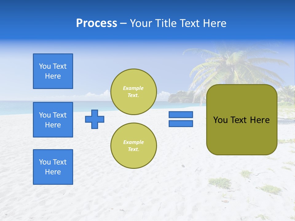 A Palm Tree On A Beach With Blue Water In The Background PowerPoint Template