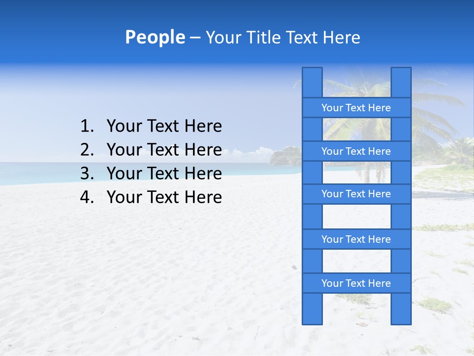 A Palm Tree On A Beach With Blue Water In The Background PowerPoint Template