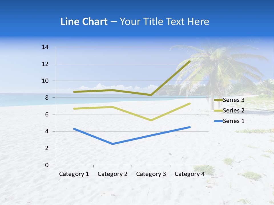 A Palm Tree On A Beach With Blue Water In The Background PowerPoint Template