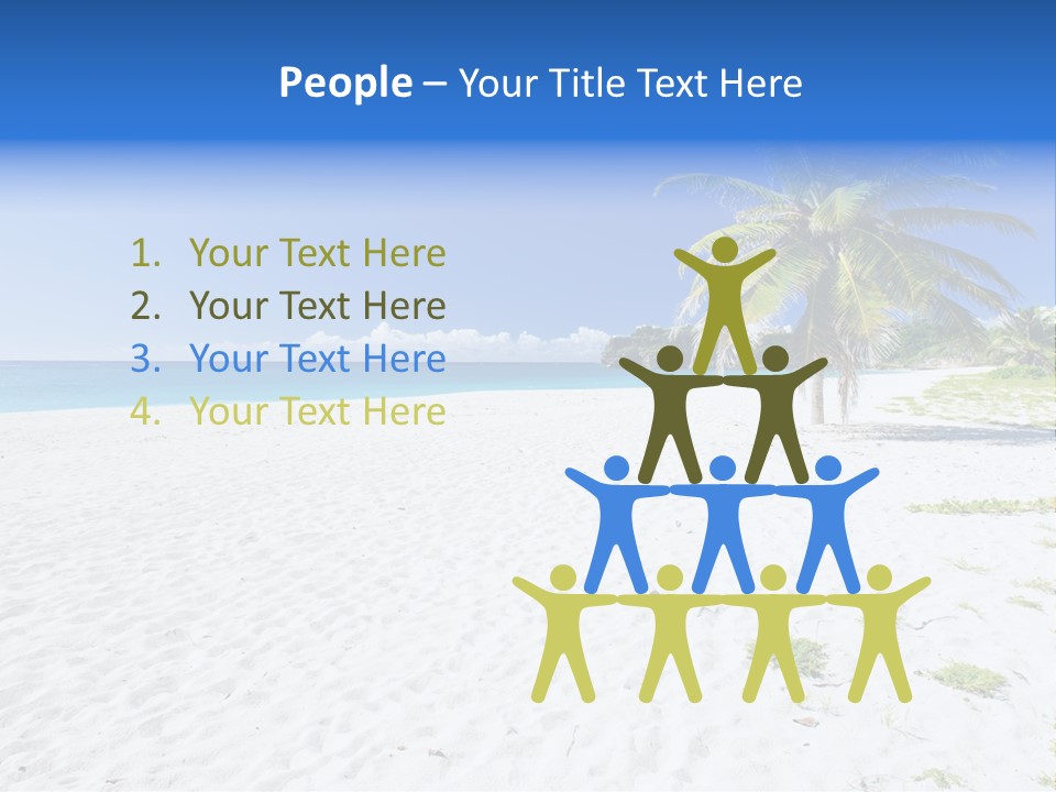 A Palm Tree On A Beach With Blue Water In The Background PowerPoint Template