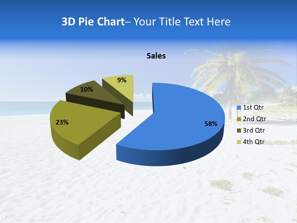 A Palm Tree On A Beach With Blue Water In The Background PowerPoint Template