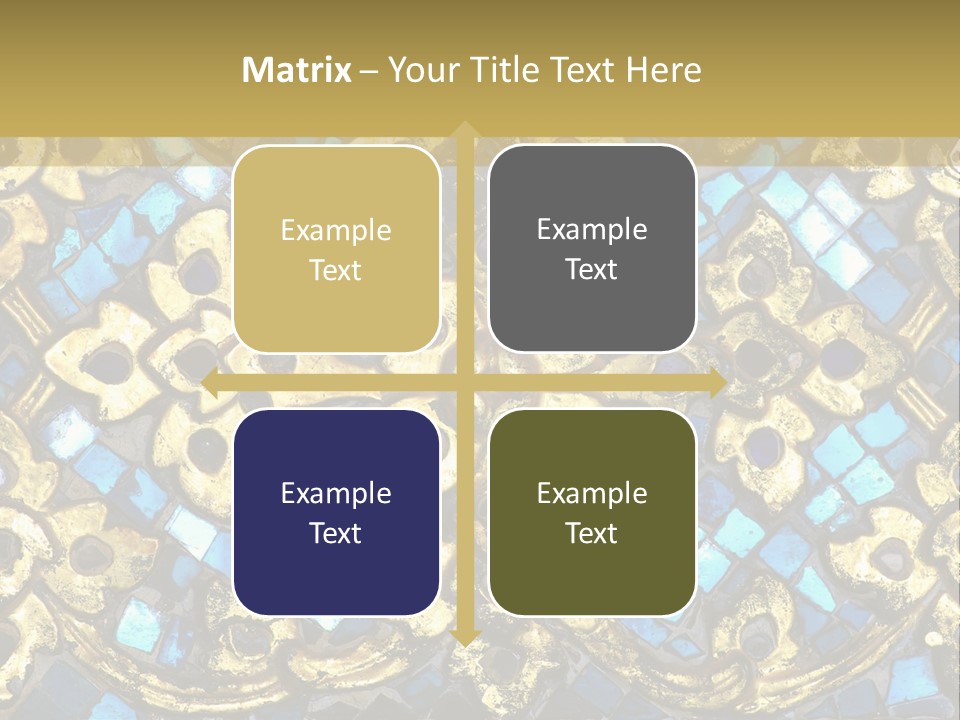 A Blue And Gold Background With A Gold Border PowerPoint Template