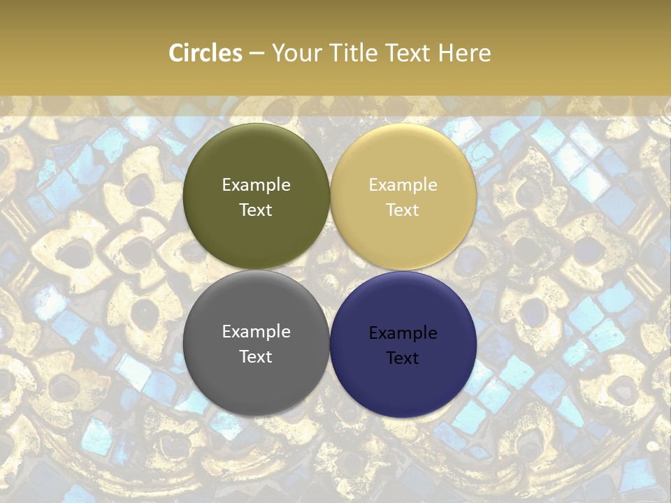 A Blue And Gold Background With A Gold Border PowerPoint Template