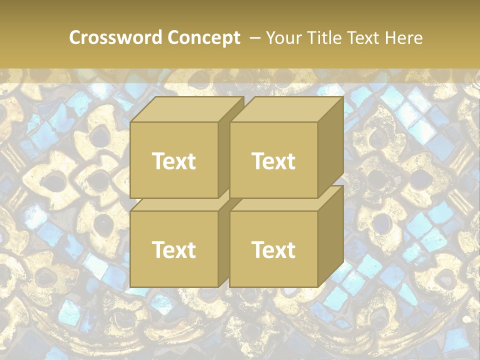 A Blue And Gold Background With A Gold Border PowerPoint Template