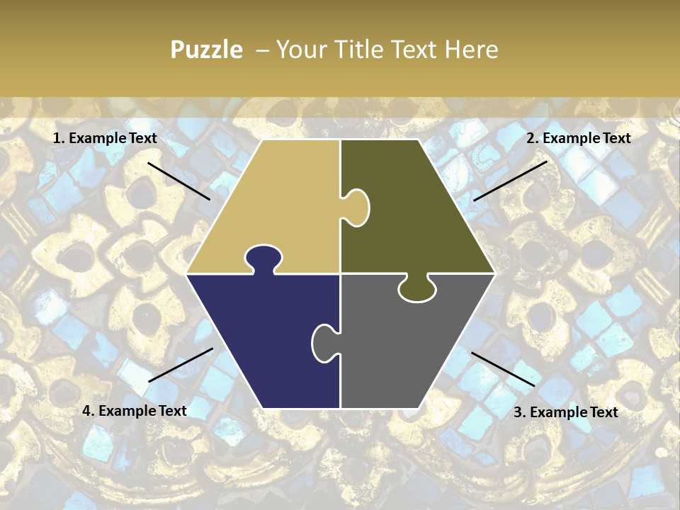 A Blue And Gold Background With A Gold Border PowerPoint Template